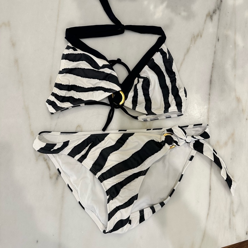 W SWIM zebra print bikini. Size large.